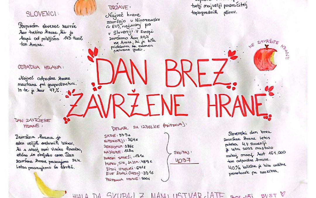 Slovenski dan brez zavržene hrane – delo učencev